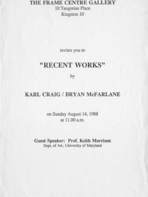 1988-08-14, "Recent Works", The Frame Centre Gallery