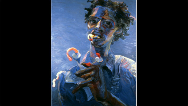 Artist Eating Paint I, Oil on Linen, 1985, Bryan McFarlane Artist Eating Paint I, Oil on Linen, 1985, Bryan McFarlane