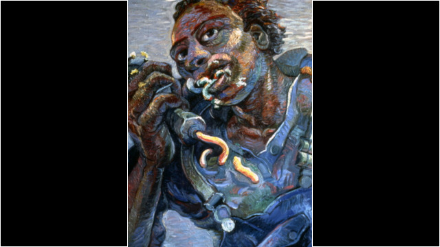 Artist Eating Paint II, oil on linen, 1985, Bryan McFarlane Artist Eating Paint II, oil on linen, 1985, Bryan McFarlane