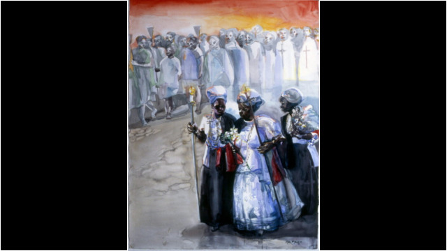 Boa Morte Ritual from brazil series, Water Color on Rag Paper, 52x38in,1991 Boa Morte Ritual from brazil series, Water Color on Rag Paper, 52x38in,1991