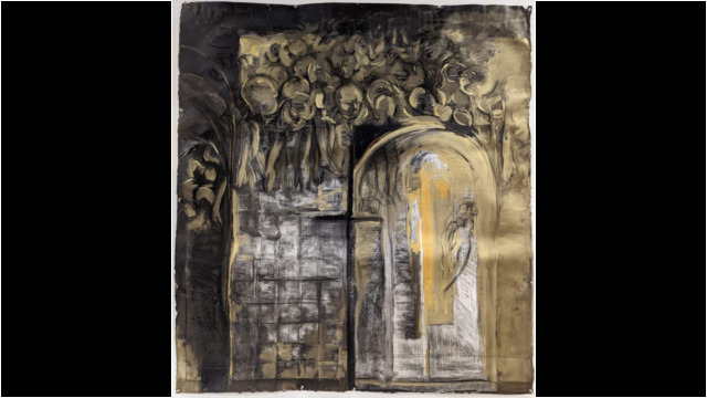 Ex-votive Spirites, Oil and Gold Paint on Paper, 57x52in, 1995 Ex-votive Spirites, Oil and Gold Paint on Paper, 57x52in, 1995