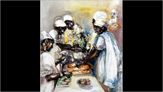 Priestesses from Brazilian Series, Water Color on Rag Paper, 52x38in,1991 Priestesses from Brazilian Series, Water Color on Rag Paper, 52x38in,1991